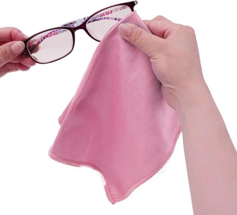Misequal 6 Pack Glass Cleaning Cloth Microfiber Cleaning Cloth for Window Eyeglass Jewelry Windshields Mirrors and Stainless Steel (Pink) - Image 5